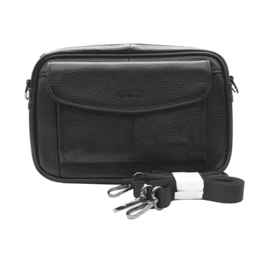 

Mens Handbag Genuine Leather Crossbody Shoulder Messenger Bag Organizer Checkbook Wallet Purse