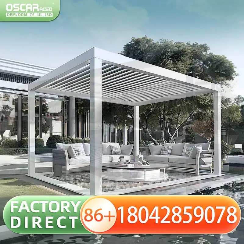 

Customizable Durable Aluminum Louver Shade System Powder Coated Outdoor Patio Cover for Garden Terrace Weatherproof Pergola