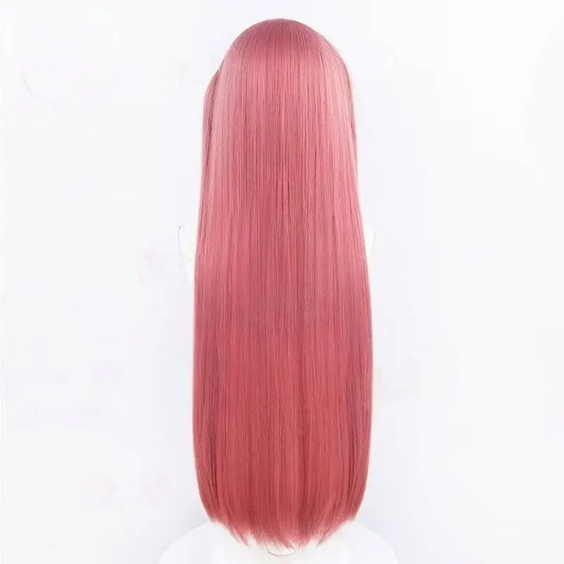 ‌ Peruka do cosplayu Nii - 80 cm, różowe proste włosy, Pięciopalcowa Panna Młoda, peruka postaci z anime, wysokiej jakości włosy syntetyczne