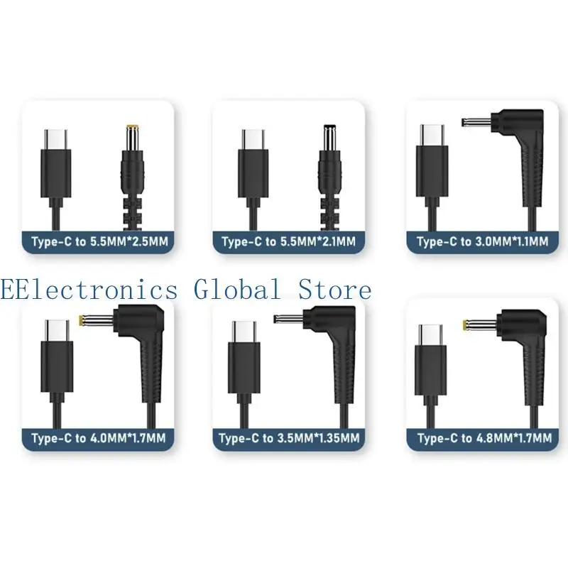 462B UsbC Type-C to DC5.5x2.5mm 4.0x1.7mm 3.5x1.35mm 12V PD Trigger Power Converter