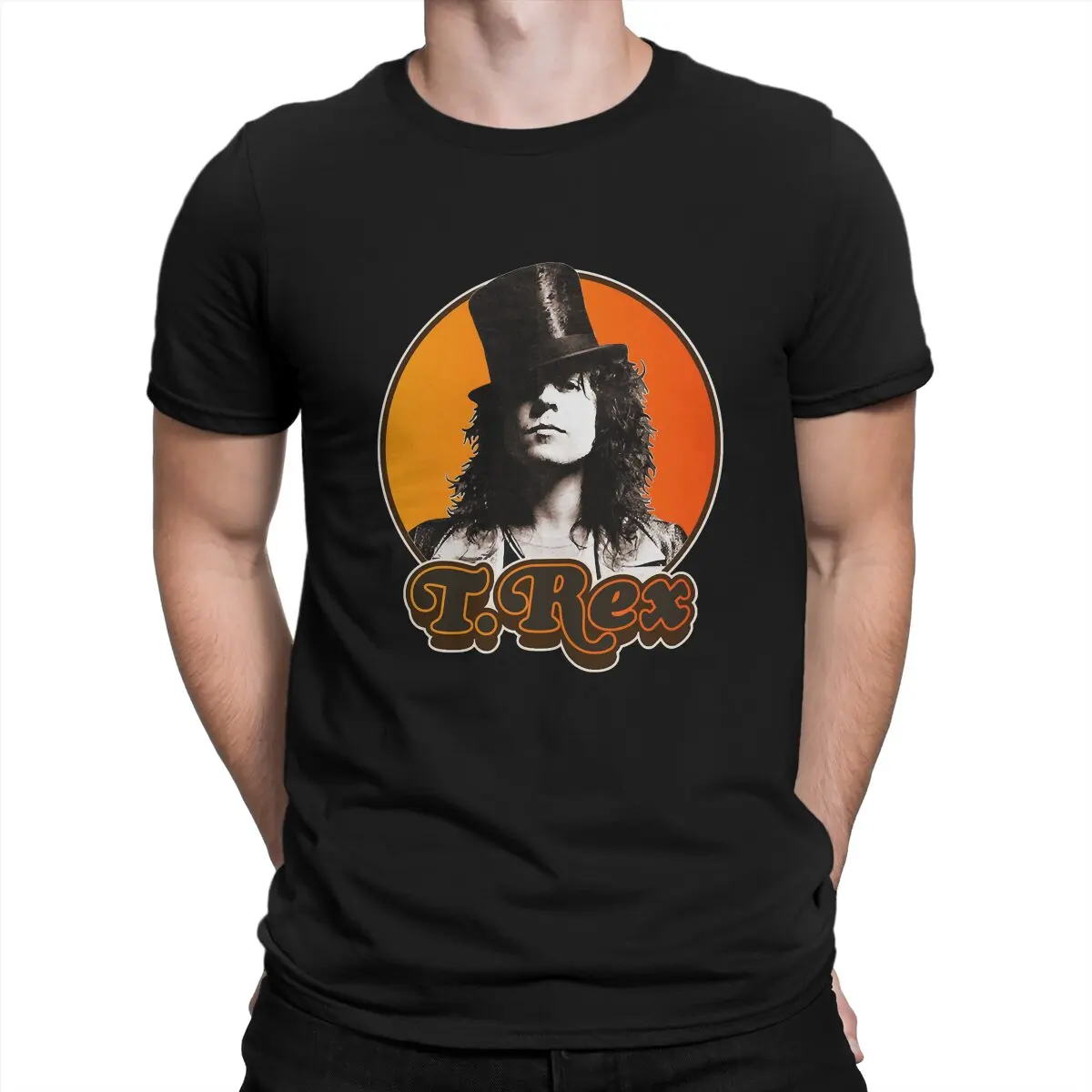 Funny Marc Bolan Tribute T-Shirts Men Round Collar T Shirts T.Rex Band Short Sleeve Tees Birthday Gift Clothes