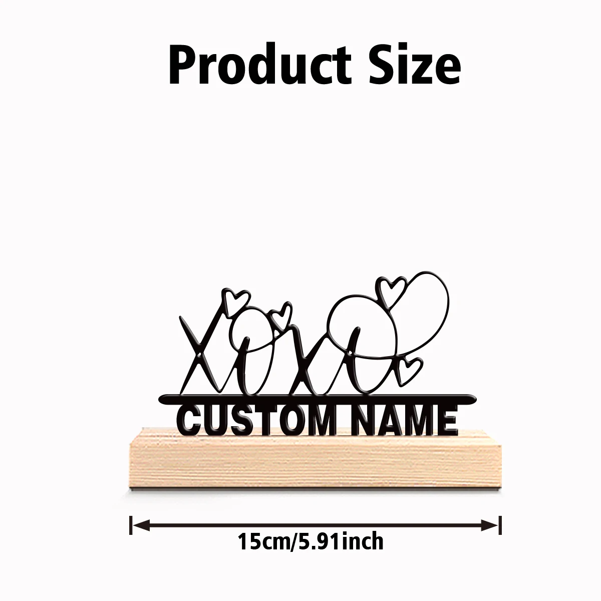 1pc Personalized Custom Love Metal Statues With Wooden Base Tabletop Decoration Science-Themed Wooden Base Decor for Doctors, Ps