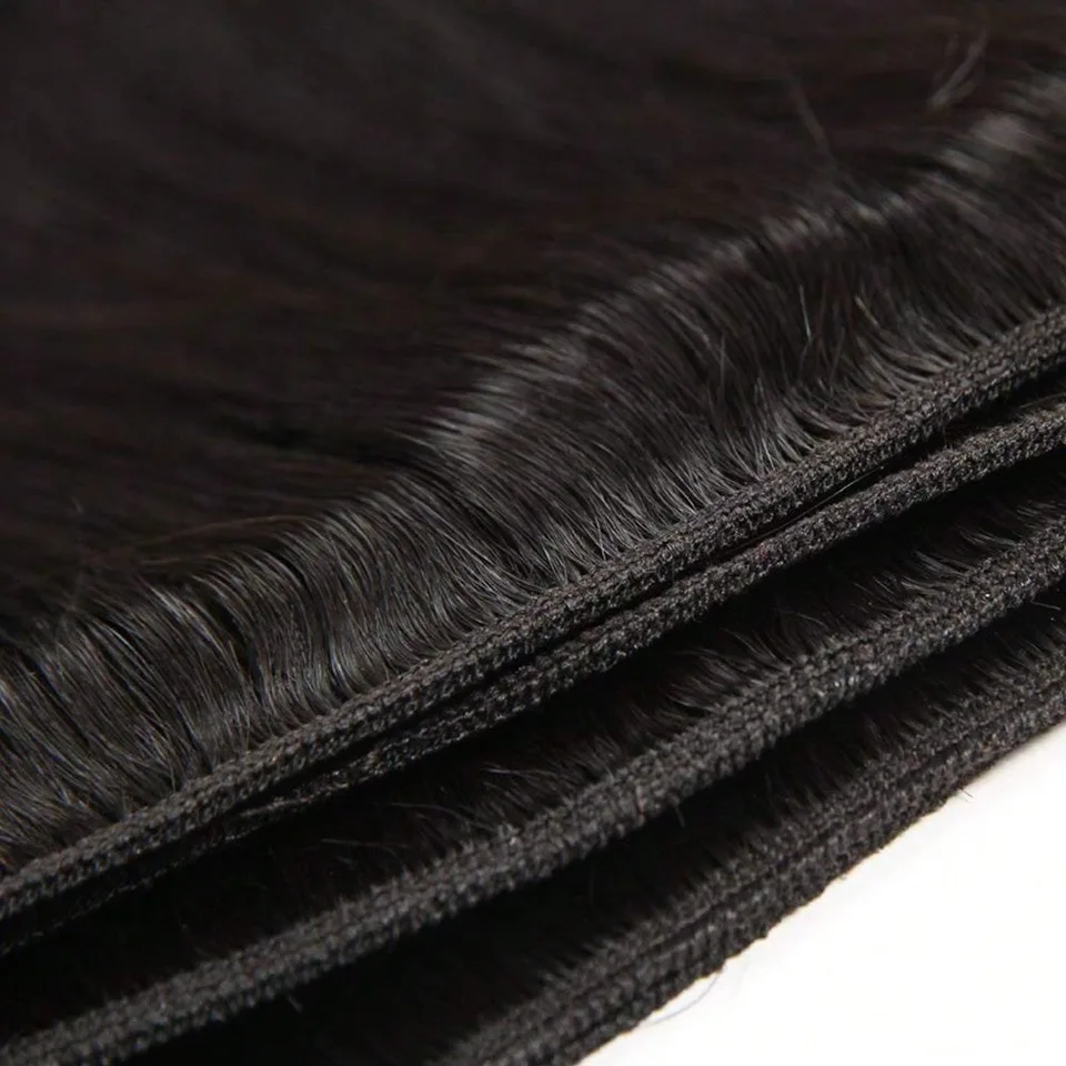 Trenzas de Cabello Humano 15A 26 28 30 32 Pulgadas Hueso Lacio Quick Weave 3 Trenzas Gruesas Remy Virgen Color Natural 4