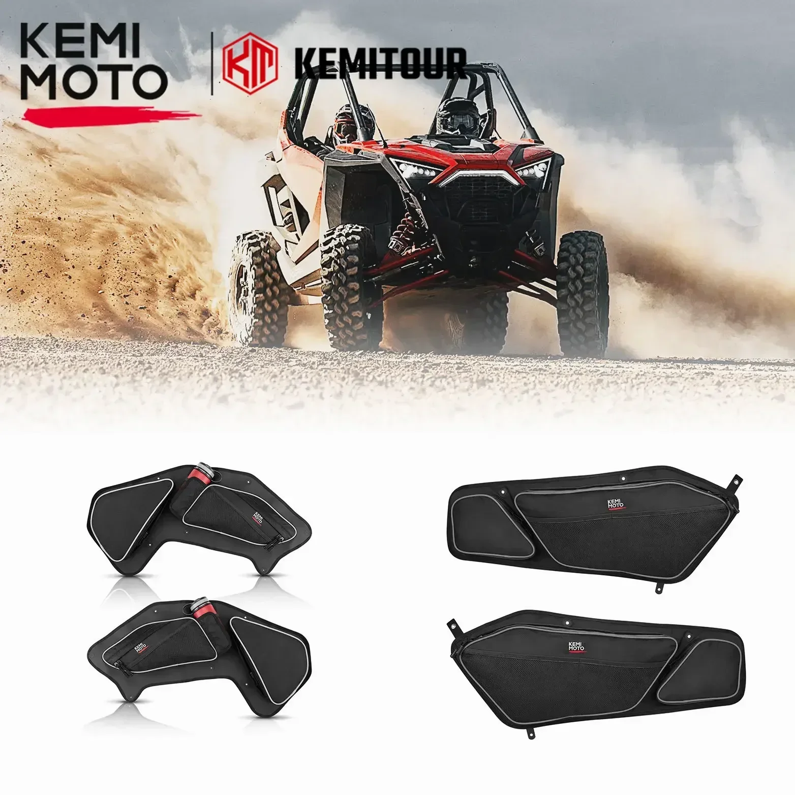 

UTV 1680D Knee Pad Passenger Driver Seat Bag Side Storage Door Bag Compatible with Polaris RZR Pro XP /Pro R/ Turbo R 2020-2024