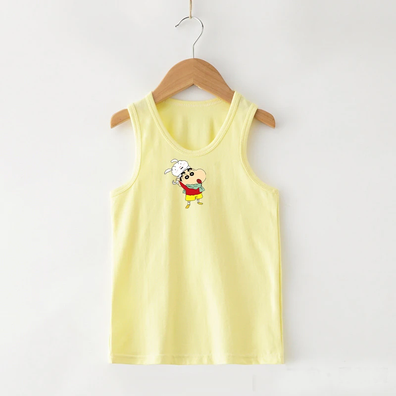 Crayon Shin Chans Tank Tops Kids T-shirt Cotton Baby Vests Home Pajamas Toddler Anime Movie Cartoon Print Clothing Birthday Gift