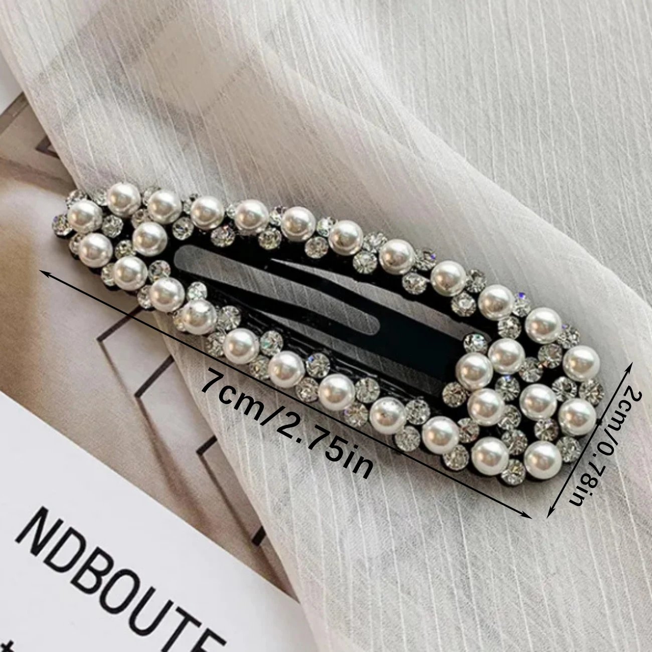 Pearl Hair Clip Elegant Rhinestone BB Side Clips Geometric Hair Pins for Women Metal Barrettes Jewelry Girls Hair Accessories