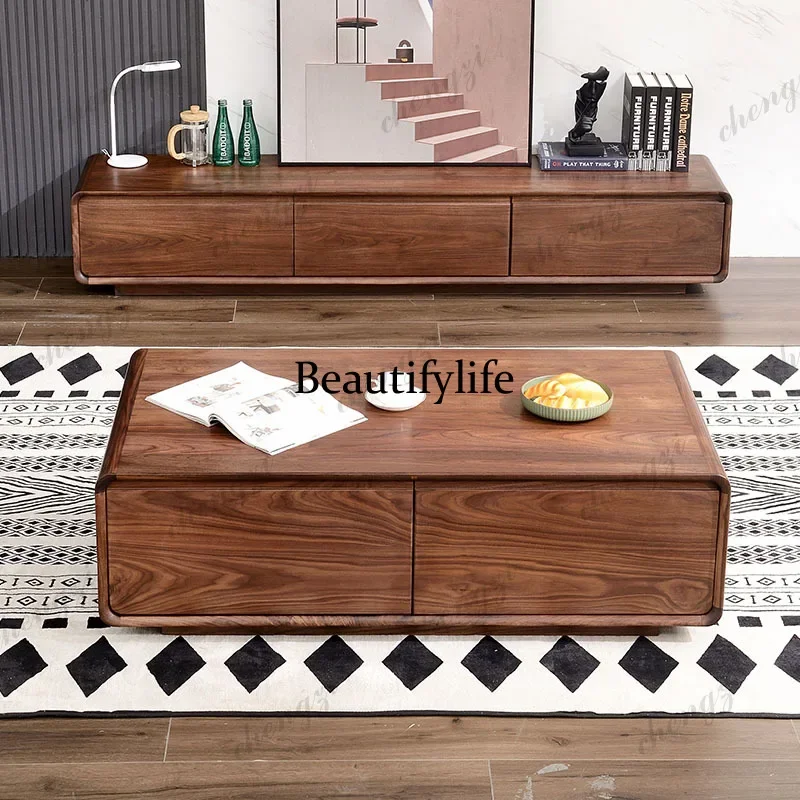 h178  Solid wood coffee table household Nordic coffee table simple living room rectangular tea table