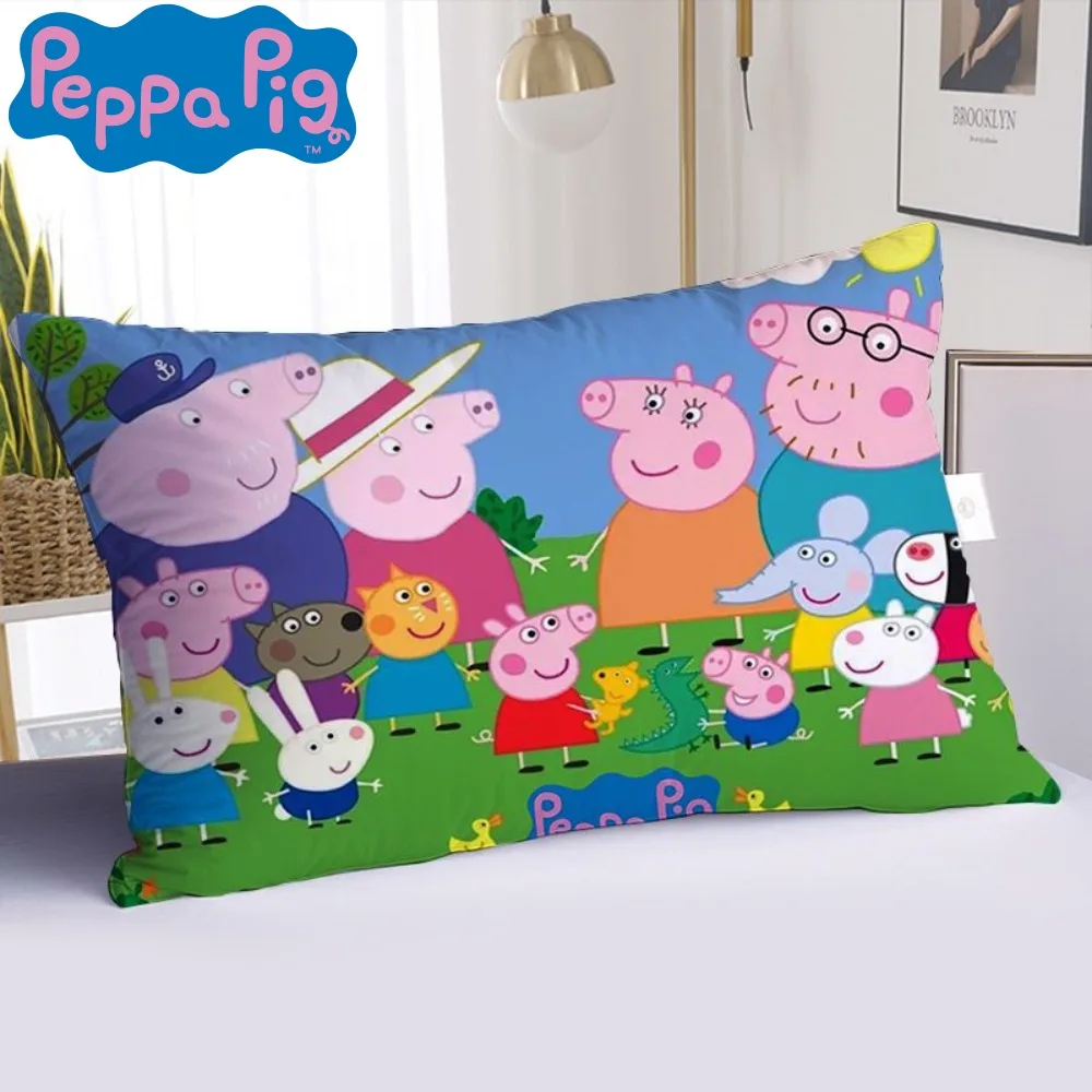 Peppa Pig Family Car Pillowcases Super Soft Bedding for Kids Adults Children boys girls Double Sided Pillow Covers pure cotton