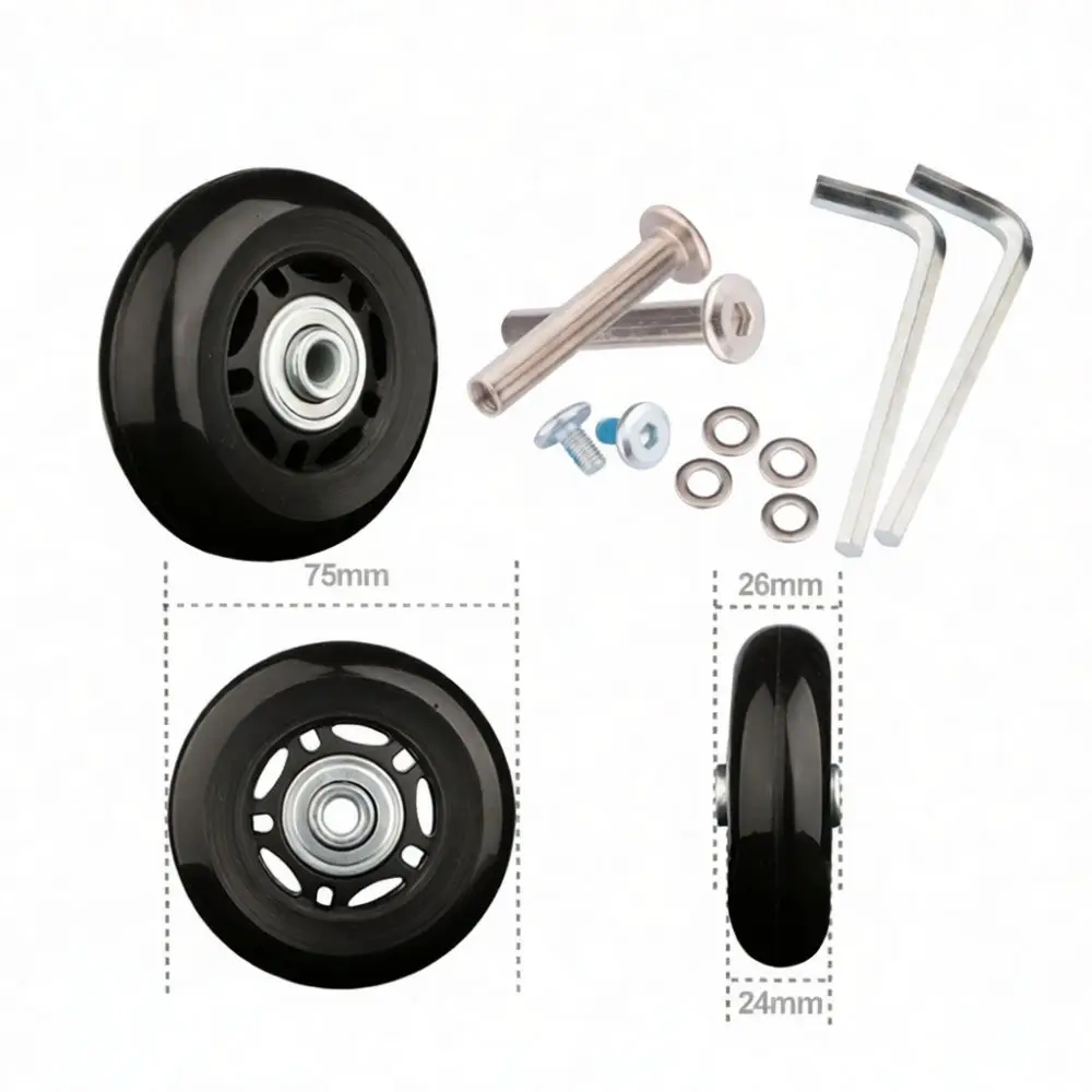 Universal Replacement Luggage Wheels Rubber Casters Suitcase Repair Kit Silent Wear Proof Accessories For Rolling Trolley Bag