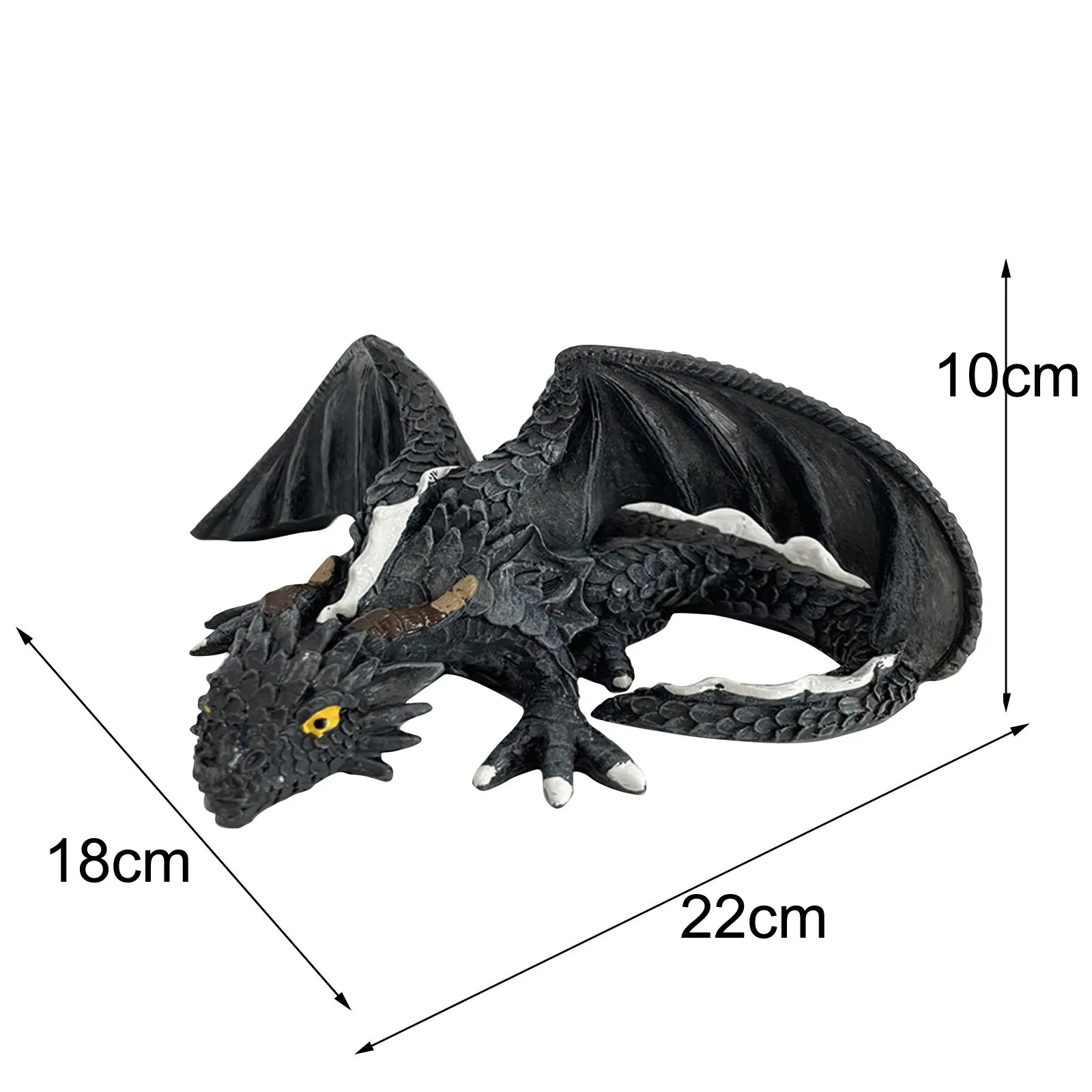 ハロウィンドラゴン形状彫刻樹脂ゴシック庭の彫像ドラゴンデスクトップ装飾品黒工芸品パティオガーデン家の装飾