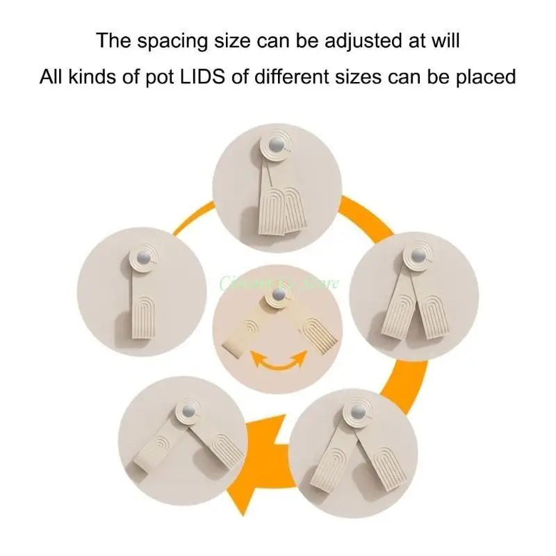 X90F 3Pieces Practical Pot Lid Holders Set Strong Adhesive and Sturdy Materials for Space Saving Optimization In Any Room