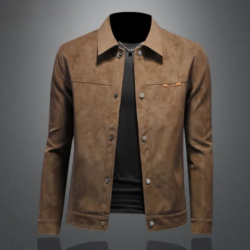 

New Men's Work Jacket and Casual Coat Are Versatile for Spring Autumn Slimming Trendy Short Snowflake Fleece Top Is Fashionable