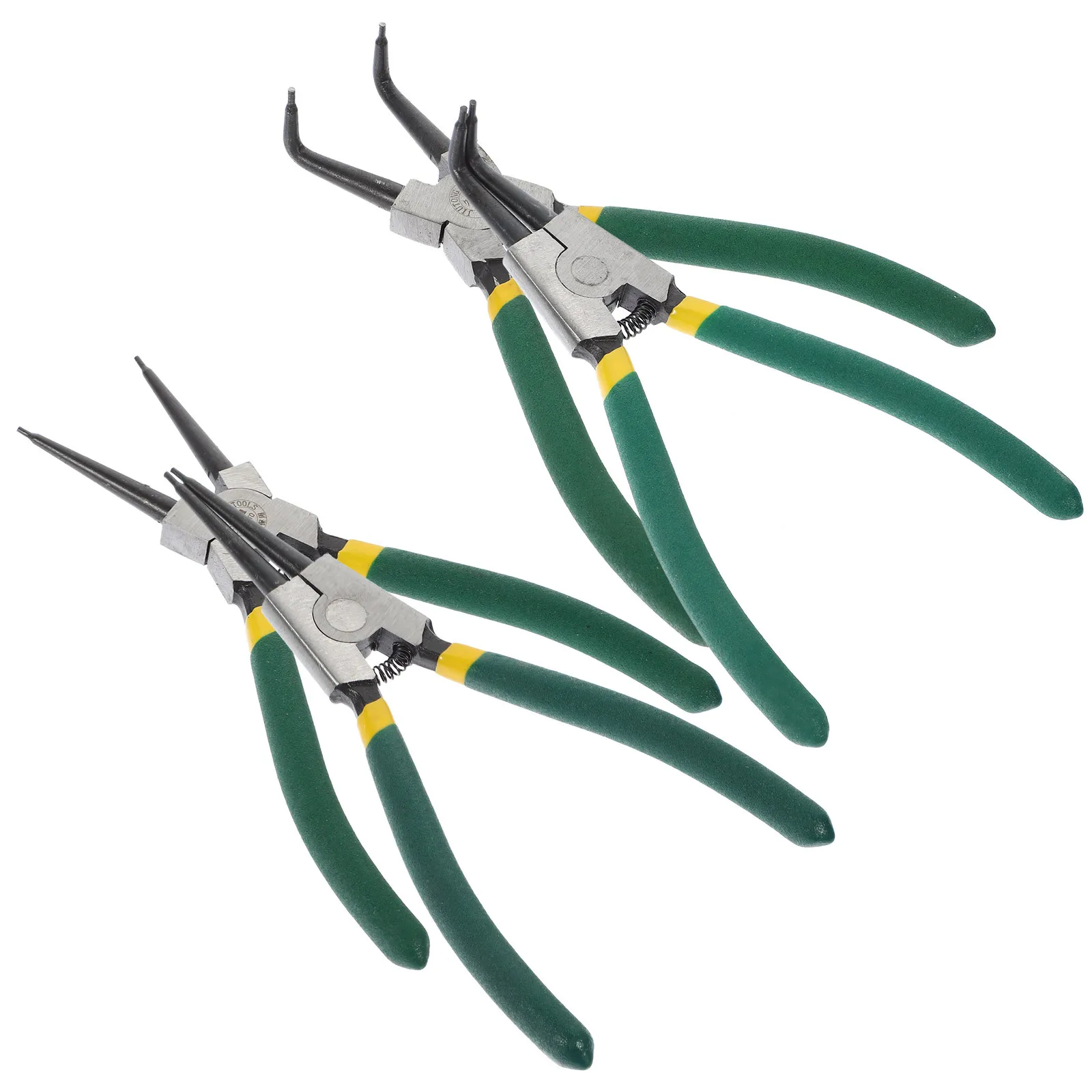 

1 Set 7-Inch Snap Ring Pliers Kit Heavy Duty Straight Curved Jaws For Internal External Circlip Removal Installation Retaining