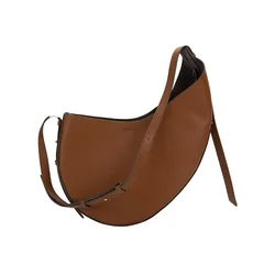 Luxury Designer Women's Shoulder Bag Half Moon Shape PU Leather Handbag 2024 Fashion Trend Brand Shoulder Bags and Wallets