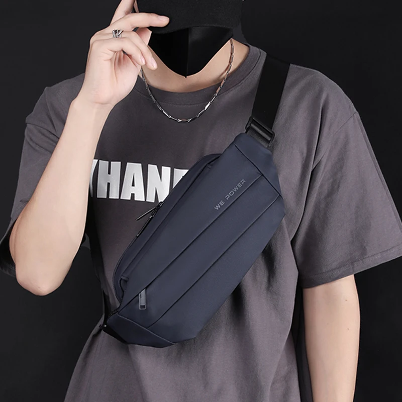 Men Fanny Pack Waist Belt Bag Waterproof Nylon Multi-purpose Travel Climb Sports Fashion Male Sling Chest Bum Hip Pack Bags