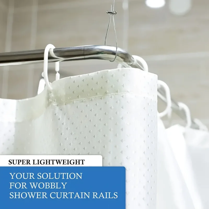 1pc Curtain Rod/Shower Curtain Rod Support Rope, Adjustable Ceiling Hanging Bracket, Suitable for Curved/L-Shaped/Curtain Rods view 6