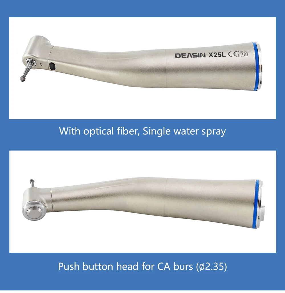 Contra Angle 1:1 1:5 20:1 1:4.2 Dental Handpiece Fiber Optic Low Speed High Speed X95L Style Dental Implant Equipment