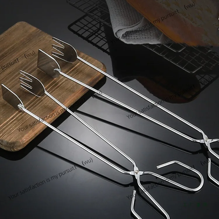 Stainless Steel BBQ Clip Charcoal Bread Food Steak Commercial Fried Scissors Baking Clip