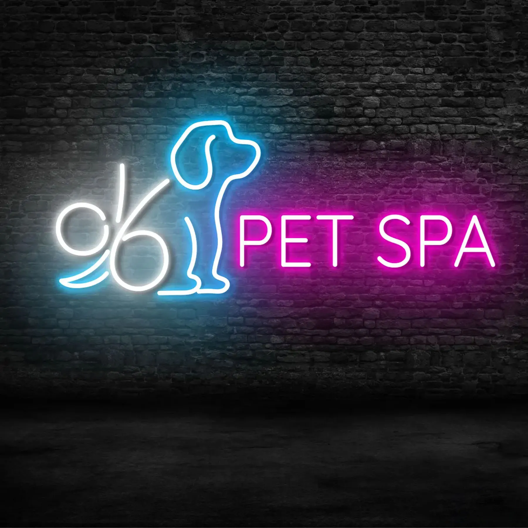 Pet Spa Neon Sign Animal Pet Shop Wall Home Decor Dog Grooming Salon Sign Custom Gift For Dog Lover