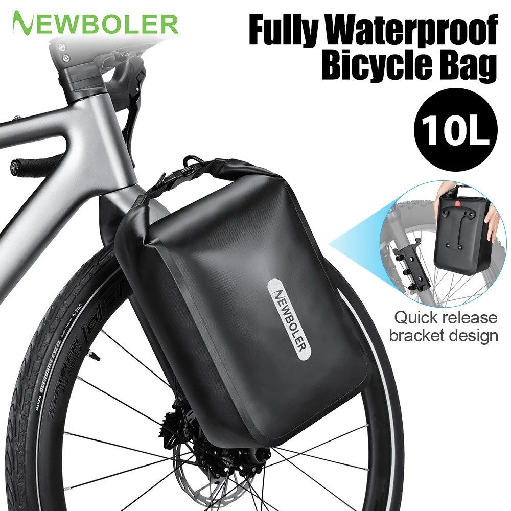 

NEWBOLER 10L Large Capacity Bicycle Bag Bike Quick Release Fork Bag Bicycle Front Rack Bag Waterproof Electric Hunting Bike Bag