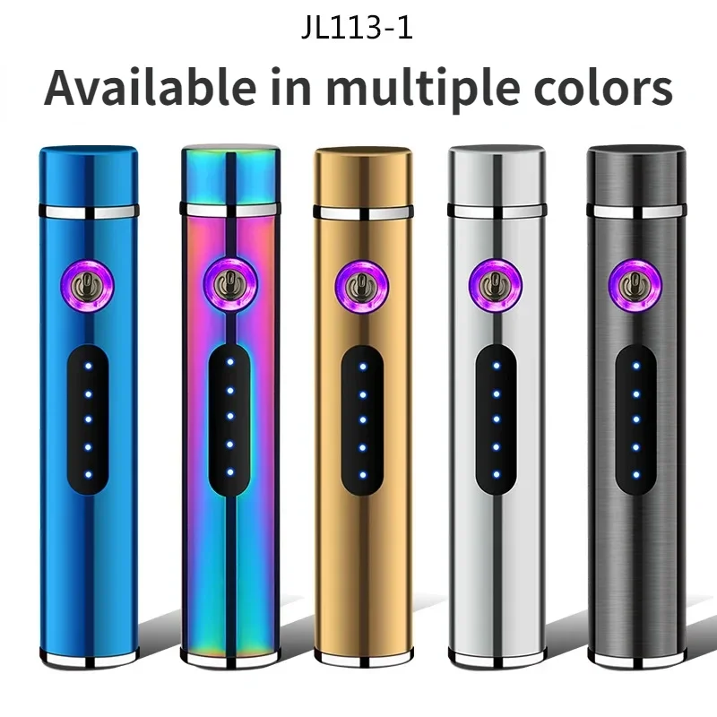 USB Rechargeable Plasma Pulse Cigarette Lighter 6 Arc Touch Screen With LED Light Cross Dual Arc Power Display Gift For Men