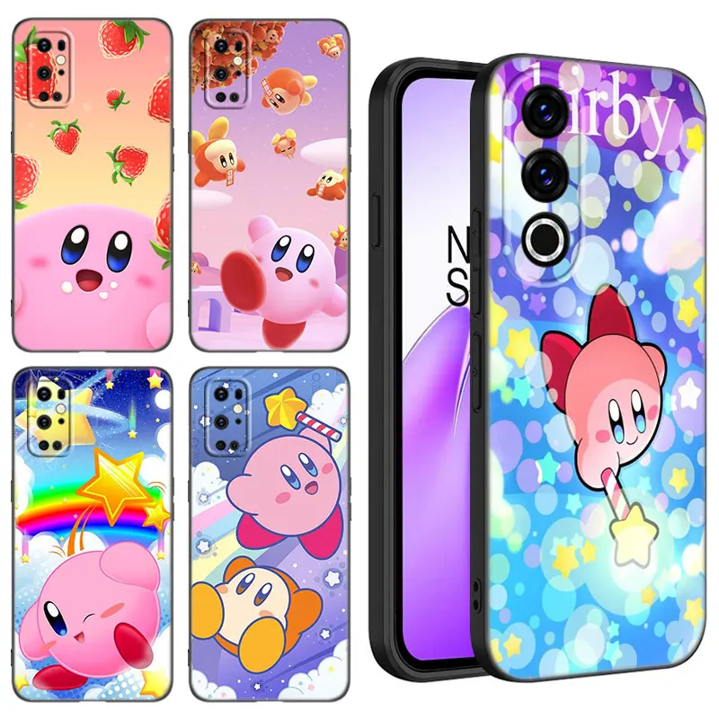 Cute-K-Kirbys-Game Black Silicone Phone Case For OnePlus 10R 11R 12R ACE 2 3 Pro 2V 3V Nord CE 2 3 4 Lite N10 N20 N30 SE 5G