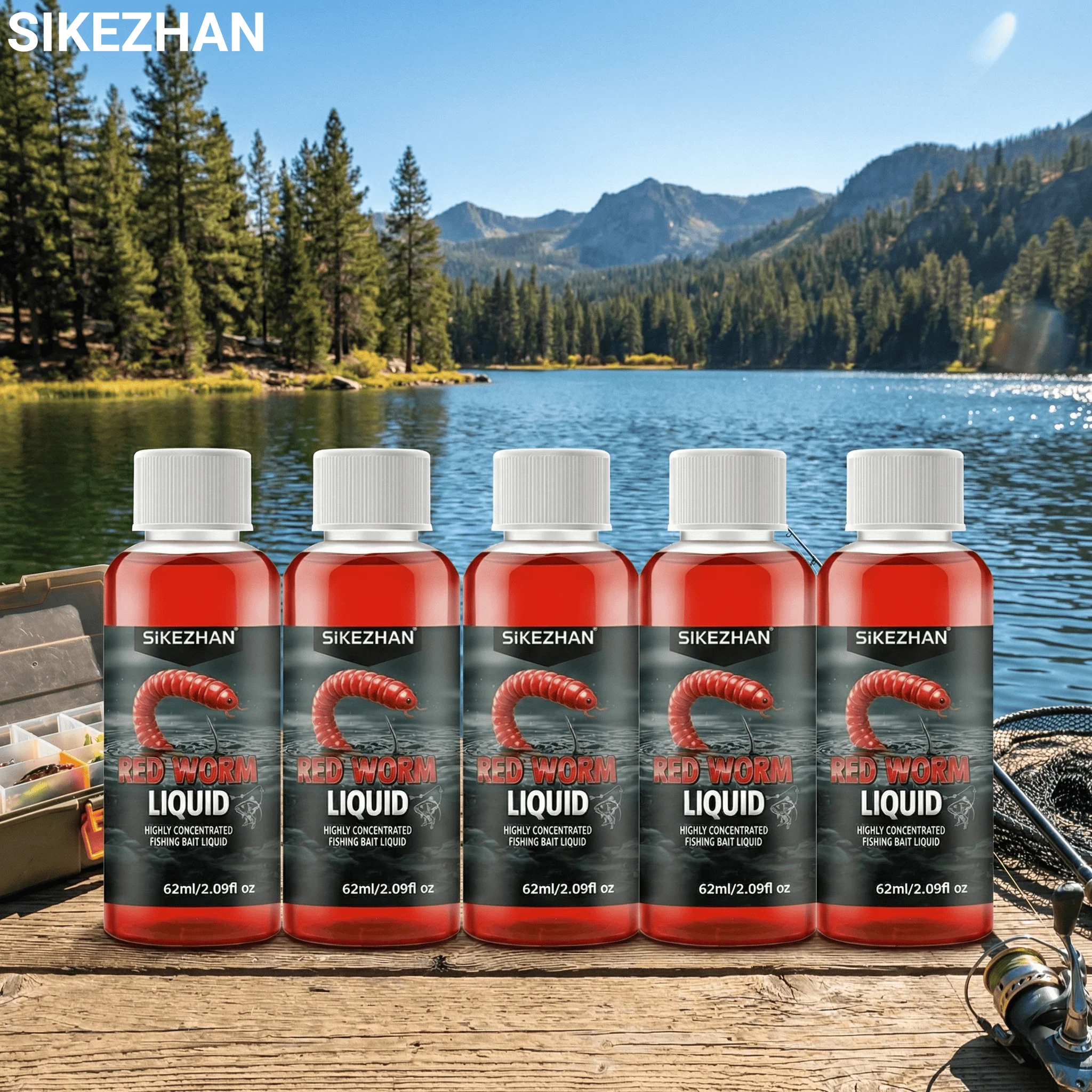 Additif liquide pour appât aux vers rouges 62ML Haute concentration Attractant pour poissons Huile d'appât pour eau douce eau salée rivière lac carpe basse