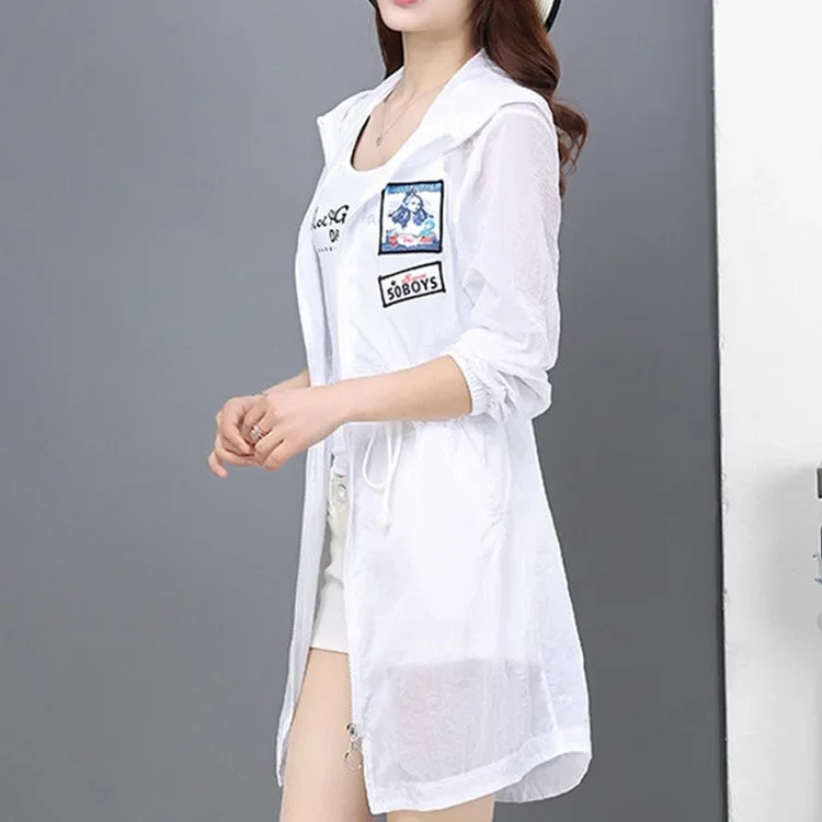 Sun-Proof Clothing Women's UV Protection Summer New 2020 Mid-Length Ultra-Thin Loose Slim BF All-match Jacket Fashion