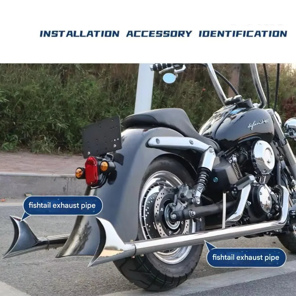 For Lifan V400 Fishtail Exhaust Pipe American Gangster Style Motorcycle Modification Accessory for Performance And Sound Upgrade