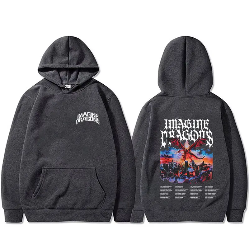 Imagine Dragons Band Loom World Tour 2025 Hoodie Men Women Rock Punk Gothic Streetwear Male Casual Oversized Pullover Hoodies