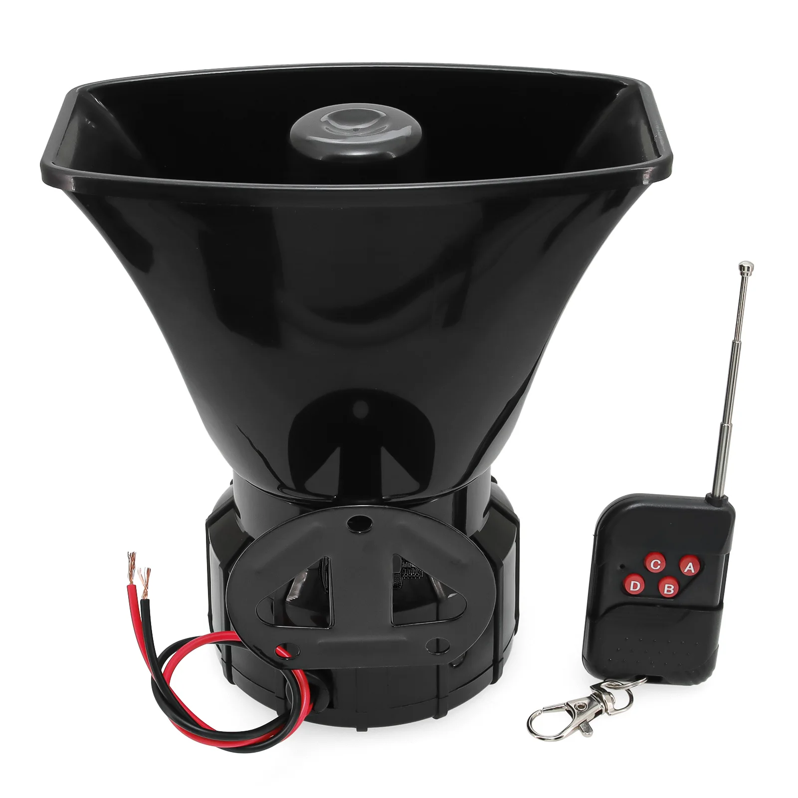 Auto-Zubehör Mehrtonige 7-Töne 130dB Auto-Warnalarm Lufthorn Drahtlose Elektronische Laute Feuer-Sirene Lautsprecher 12V 100W – Detail 2