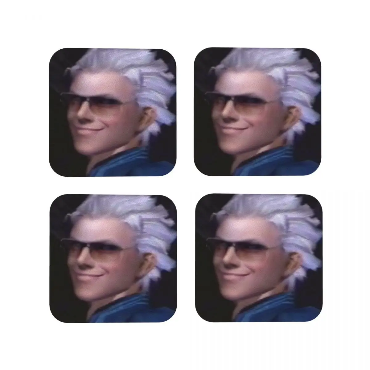 

Vergil From The Devil May Cry Seri Подставки Кухонные салфетки Нескользящие изоляционные коврики для чашек Кофейные коврики Посуда Подушечки Набор из 4 шт.