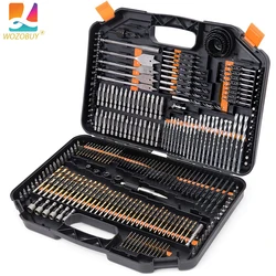 WOZOBUY 246-Piece SAE Assorted Impact Tough Drill Drive Custom Case System Set for Drilling and Driving Applications