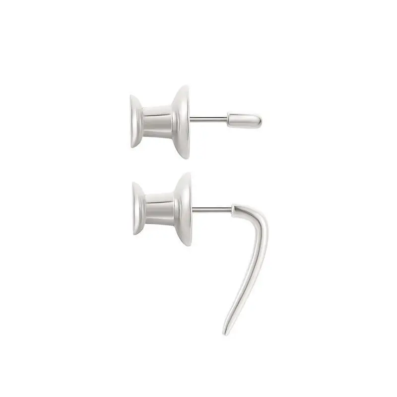 Fun and creative silver color thumbtack nail earrings suitable for daily wear by men and women