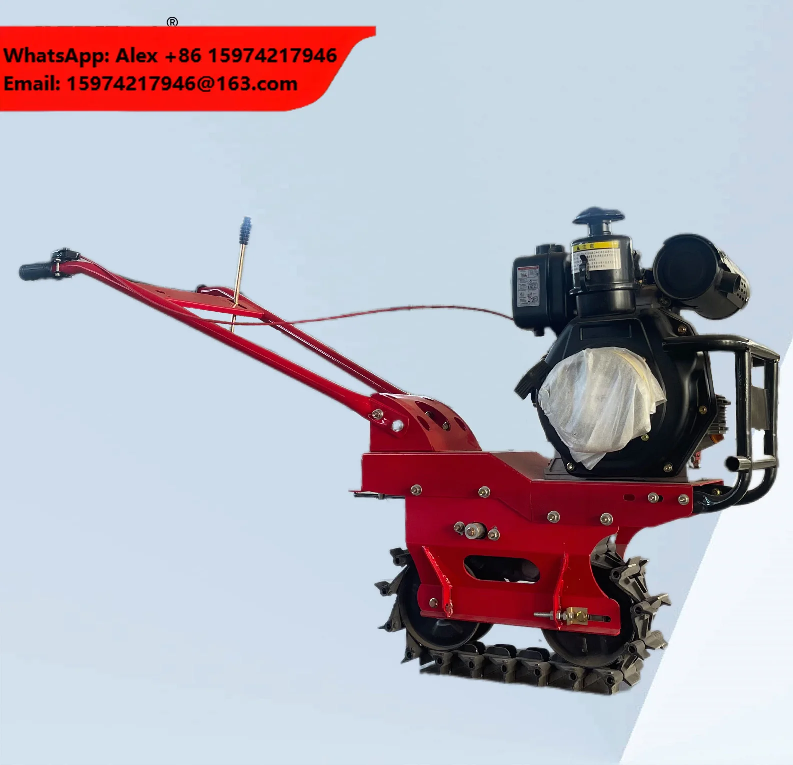 6 Hp Diesel Single Chain Rail Micro Power Cultivator For Agricultural Tillage Turning Ploughs