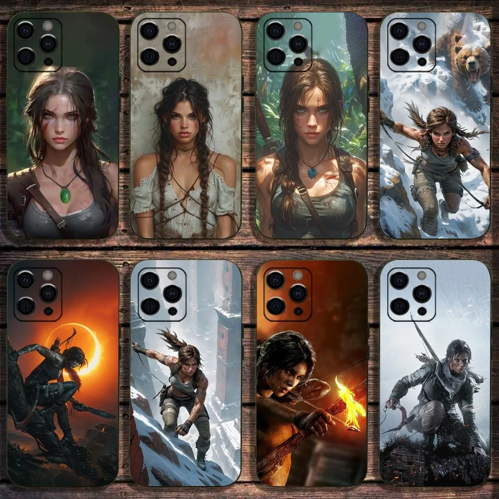 L-Lara-Croft T-Tomb Raider Phone Case For Apple iPhone 15,14,13,12,11,Pro,X,XS,Max,XR,Plus,Mini Soft Black Cover