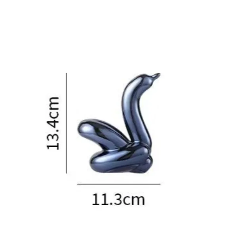 13.4cm Mini Creative Balloon Swan Abstract Ceramic Ornament Sculpture Study Room Statue Home Office Accessories Decoration Gift