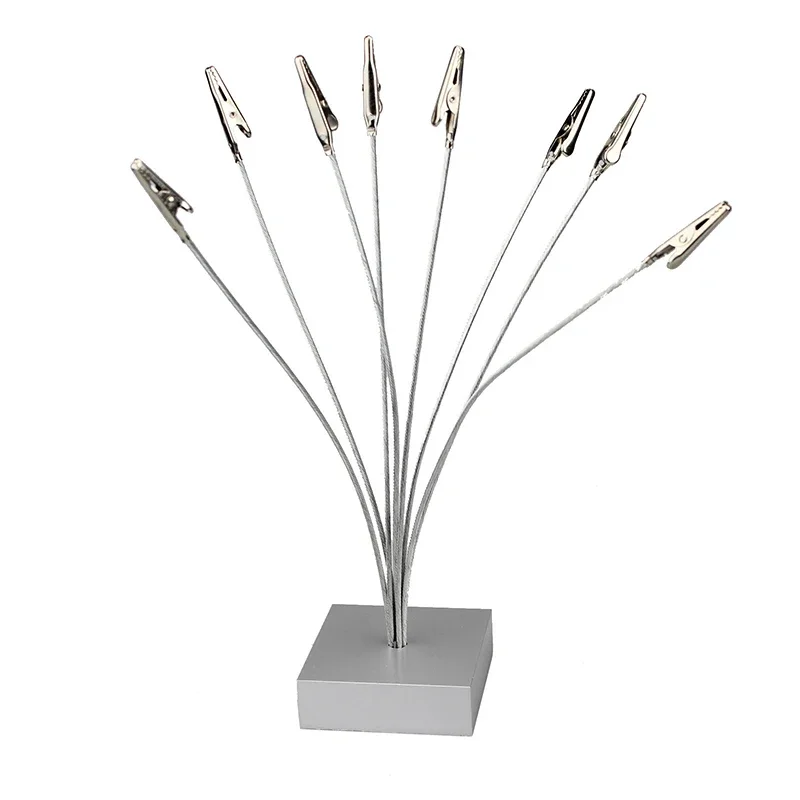 Photo Base, 8-Branch Gift Card Holder With Clips, Picture Stand For Christmas, Wedding, Greeting, Birthday