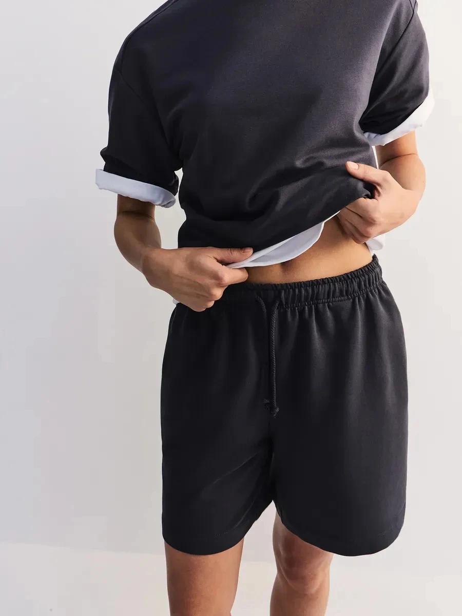 American Retro Shorts Sport Summer Thin Five Quarter Pants Loose Casual Straight Leg Mid Length Pants