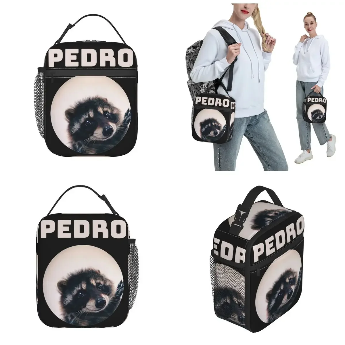 Pedro Racoon Dance Popular Internet Meme Thermal Insulated Lunch Bags for Office Portable Food Container Bags Cooler Thermal Box