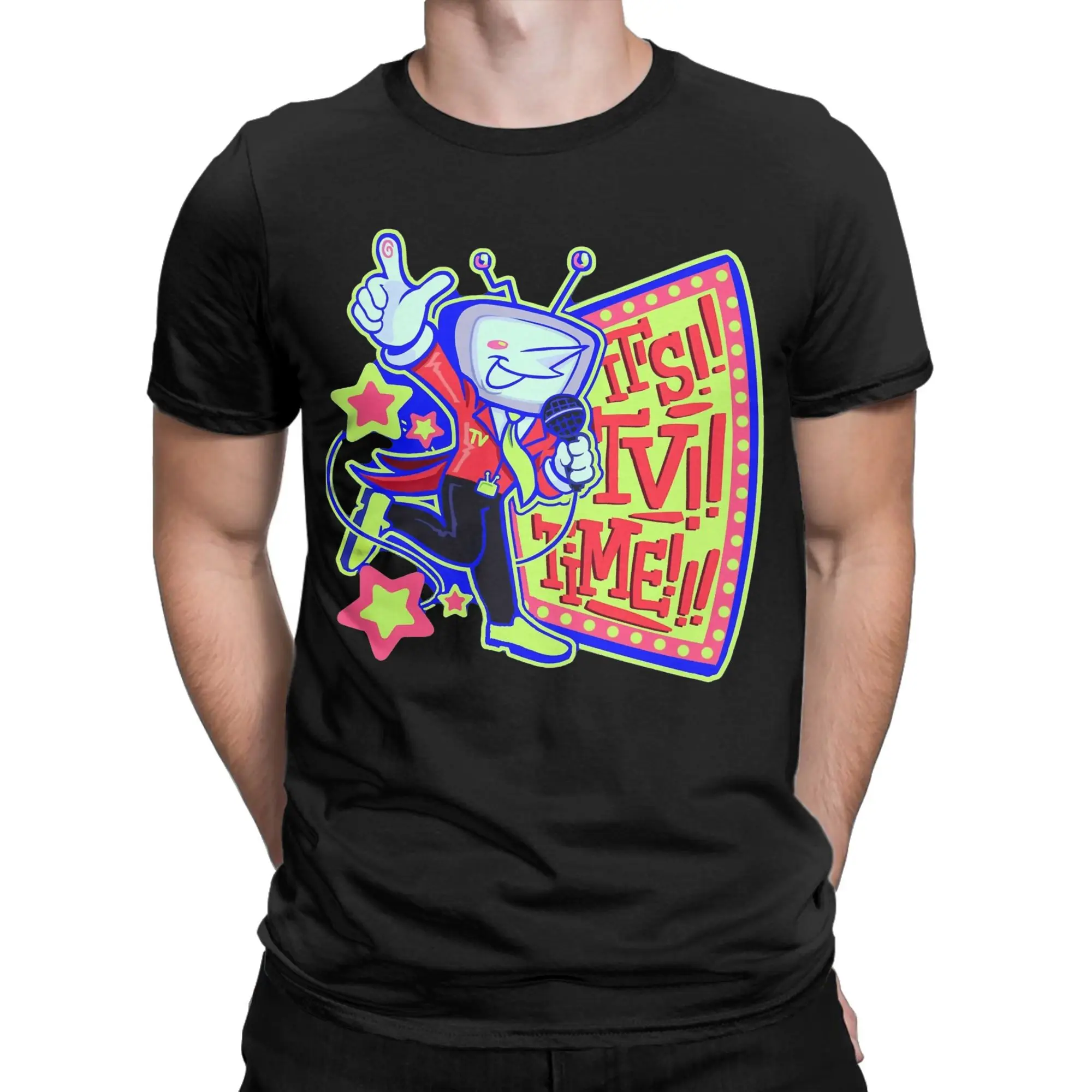 Men T Shirt Deltarune 3 tenna It is TV Time T Shirts Hip Hop  Beach Tees Streetwear Loose 100 Cotton Tops Gift Idea