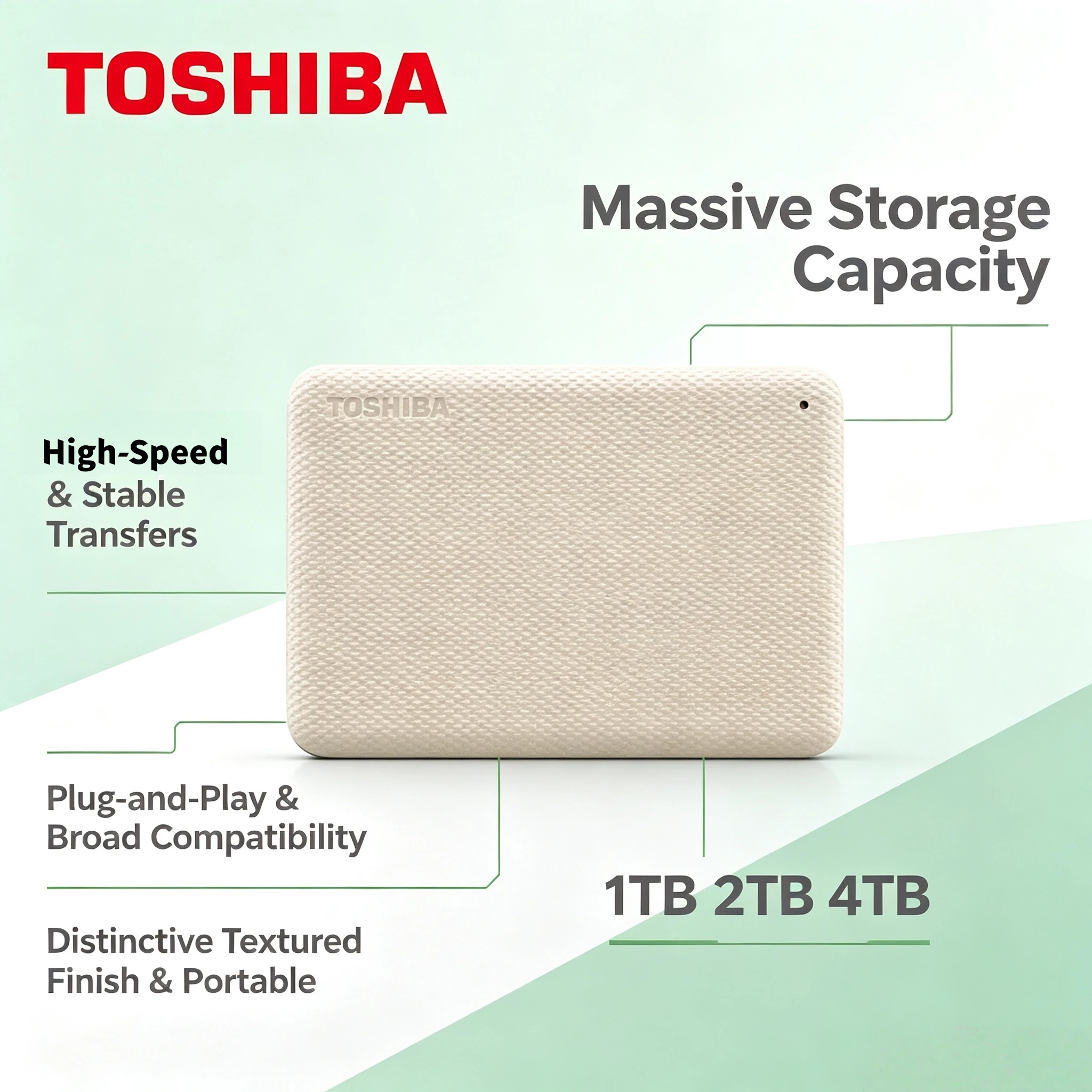 Canvio V10 Toshiba 1TB 2TB 4TB USB 30 25 Inch External Portable Hard Drive for Laptop Computer Storage Max Use