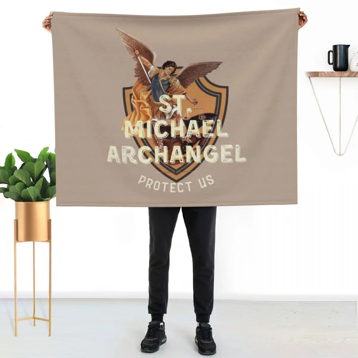 Saint Michael, St Michael Archangel Throw Blanket christmas gifts Retros Warm Soft Plaid Bed covers Summer Beddings Blankets