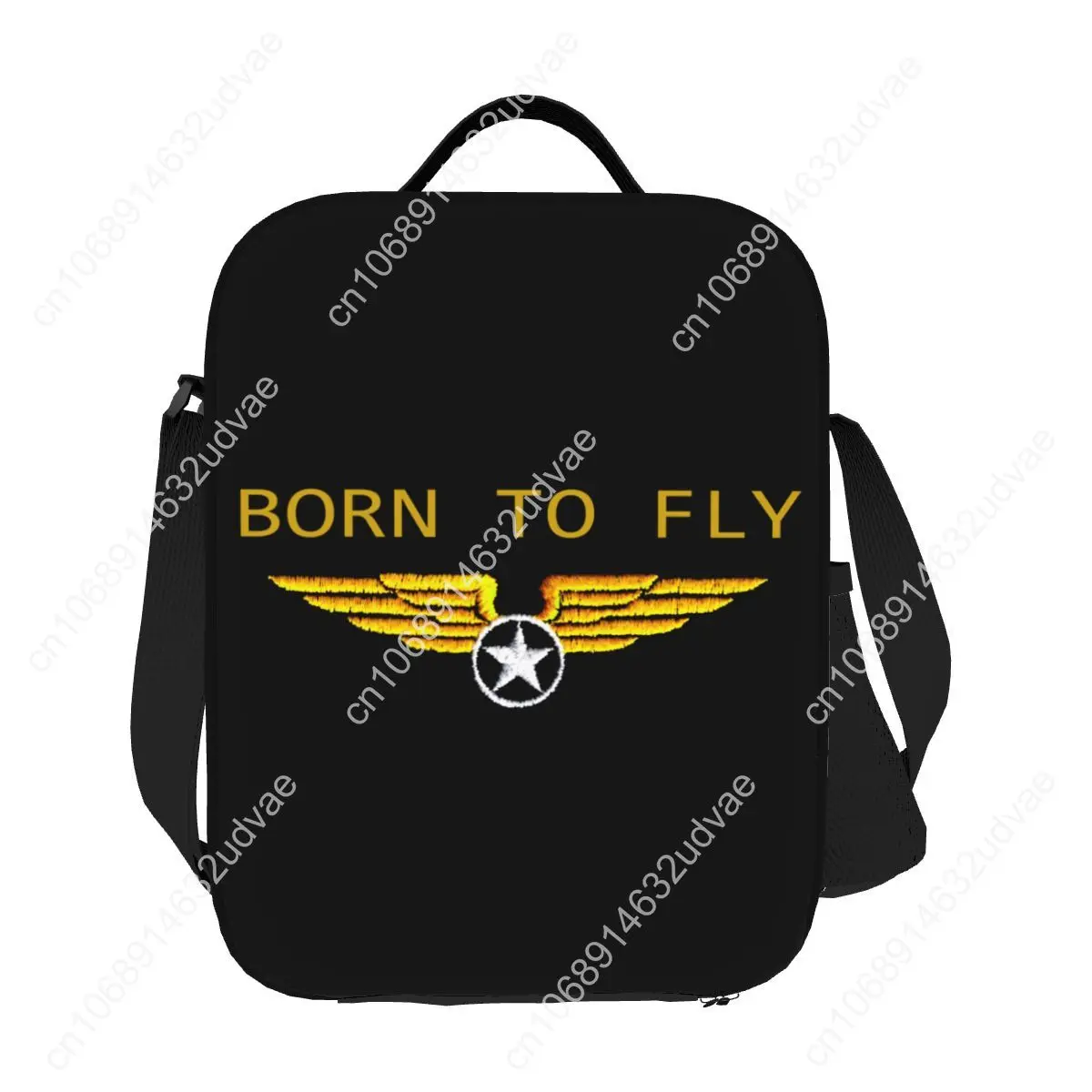 Custom Born To Fly Flight Pilot Insulated Lunch Tote Bag Flying Aviation Aviator Thermal Cooler Food Lunch Box Work School