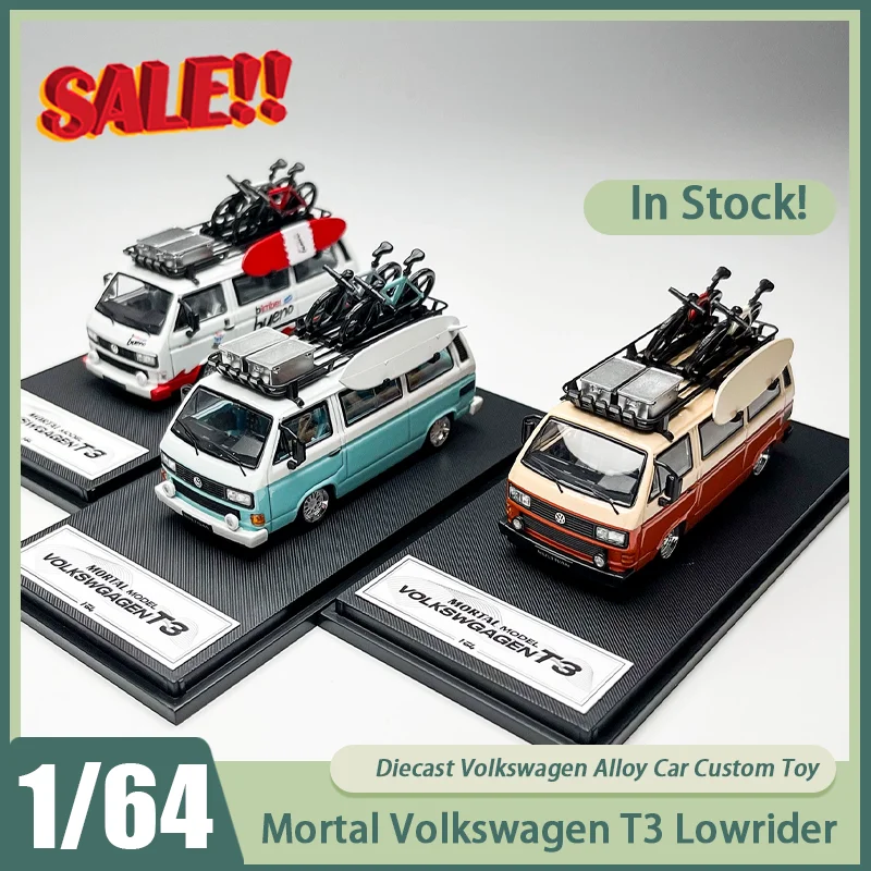 

Новый Mortal 1:64 Volkswagen T3 Lowrider, модель игрушечного автомобиля из сплава, индивидуальный фургон, литой автомобиль, готовая коллекция для подарков