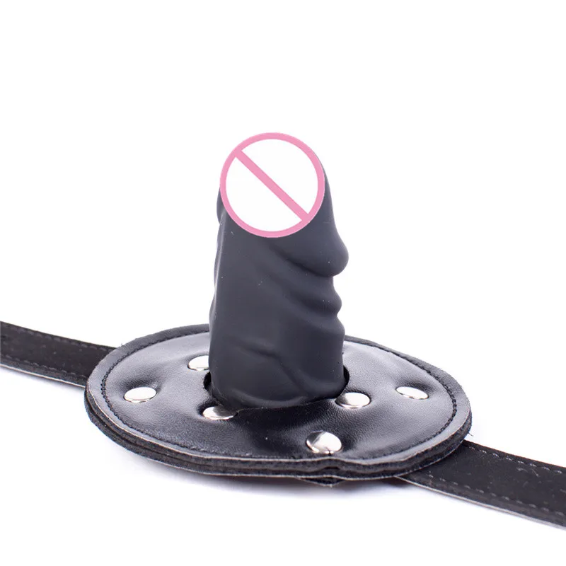 Fetish Bondage Sex Toys of Silicone Penis Plug with BDSM Slave Restraint Open Mouth Gag for Women Adult Game Intimate Goods