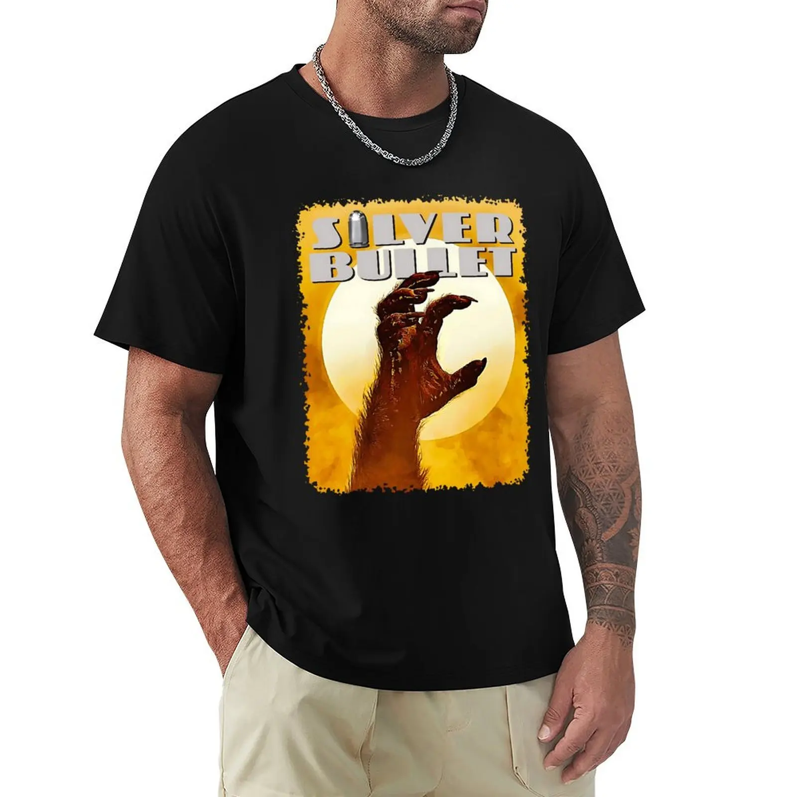 Silver Bullet Movie T-Shirt Daily Wear Plain Short Sleeve Shirt