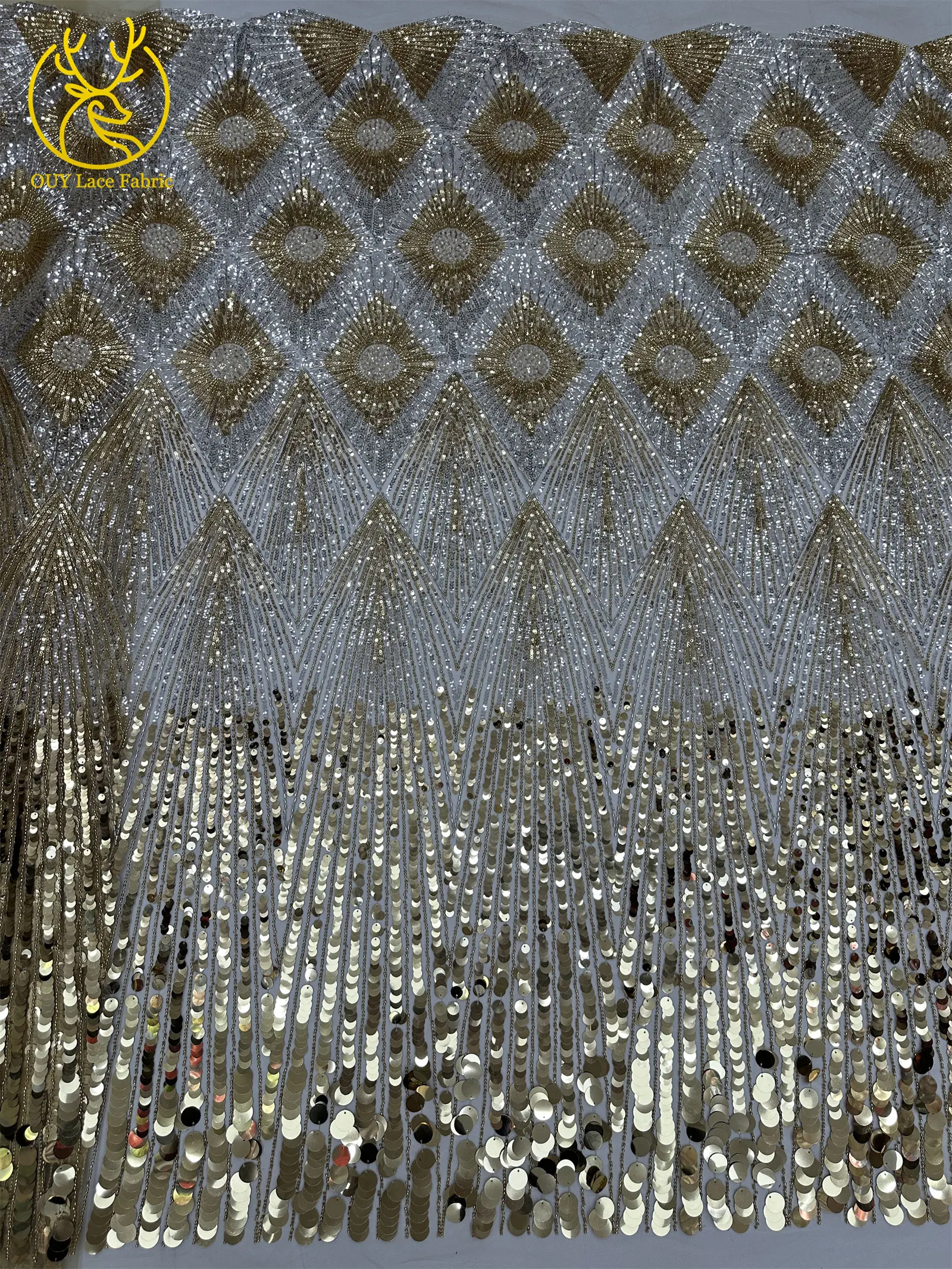 Luxuriöser grüner afrikanischer Brautstoff mit Perlenstickerei, 2026er Mode, französische Pailletten-Tüllspitze, nigerianische Netzspitze für Brautkleider zum Nähen – Detail 15