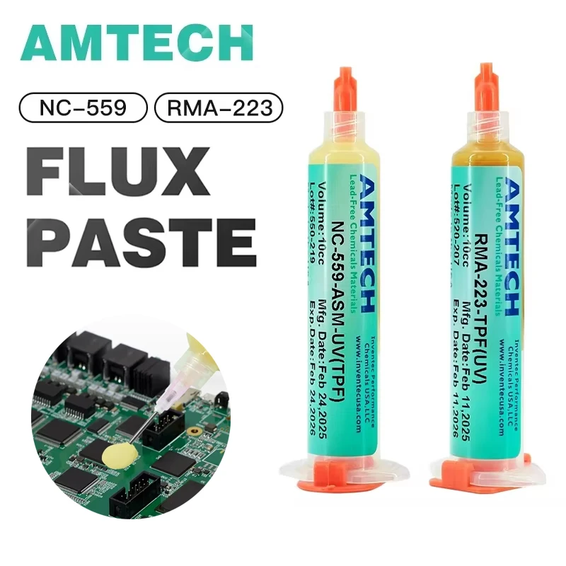 AMTECH NC559/RMA223 Fluxวางไม่มีทําความสะอาดเชื่อมFluxสําหรับโทรศัพท์BGA FPC Sphere Reballingชิปเชื่อมFluxซ่อมชุดเครื่องมือ