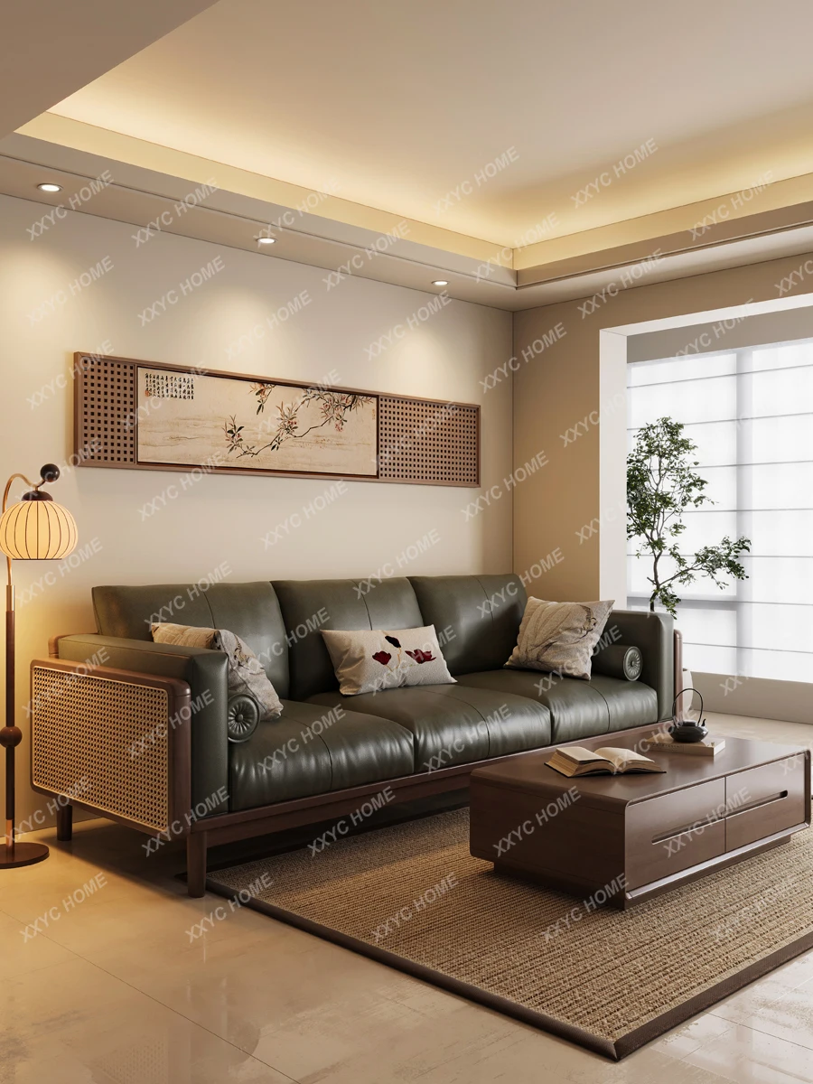 

Диван из массива дерева, четыре человека, прямой ряд, гостиная, бревенчатая кожа, ротанг